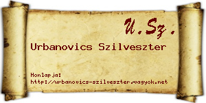 Urbanovics Szilveszter névjegykártya