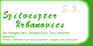 szilveszter urbanovics business card